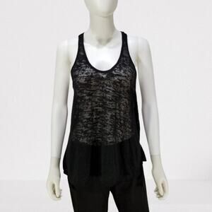 Col Story Women's Racerback Sheer Black Camo See Through Tank Top, Size: Small